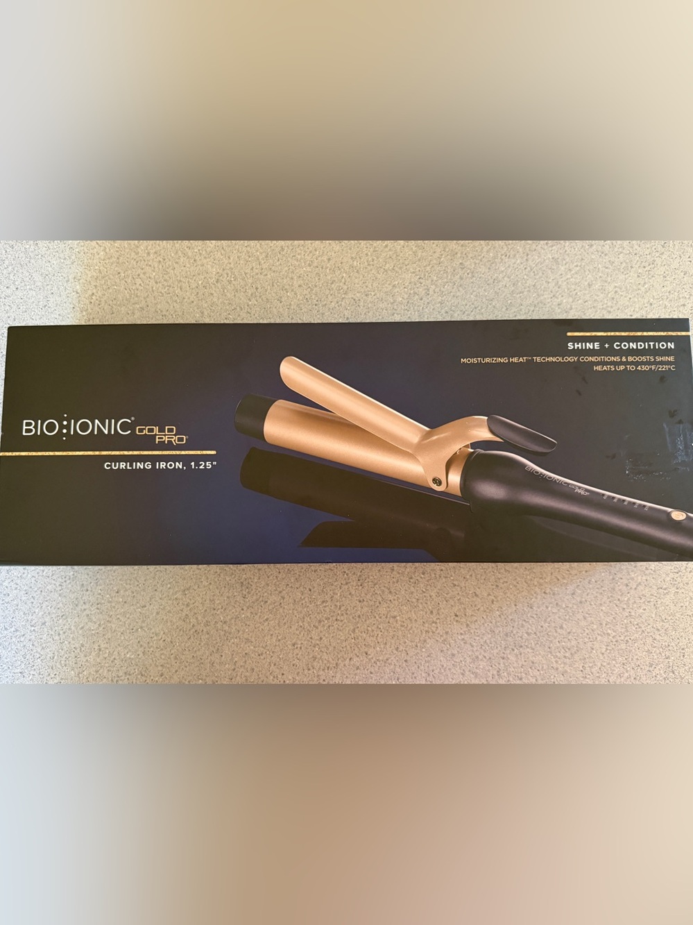 New Bio Ionic Gold Pro Shine Condition 1.25" Curling Iron Moisturizing Heat